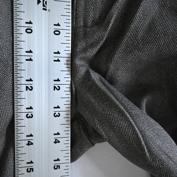Gant 36x30 Brown Herringbone 100%‎ Cotton Pleated Cuffed Dress Pants